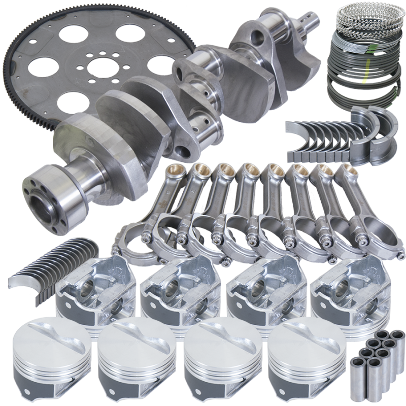 Eagle Chevy 350 1Pc 3.750in Crank 5.700in I-Beam Rods 4.000in Pistons 153 Tooth FP Balanced Assembly