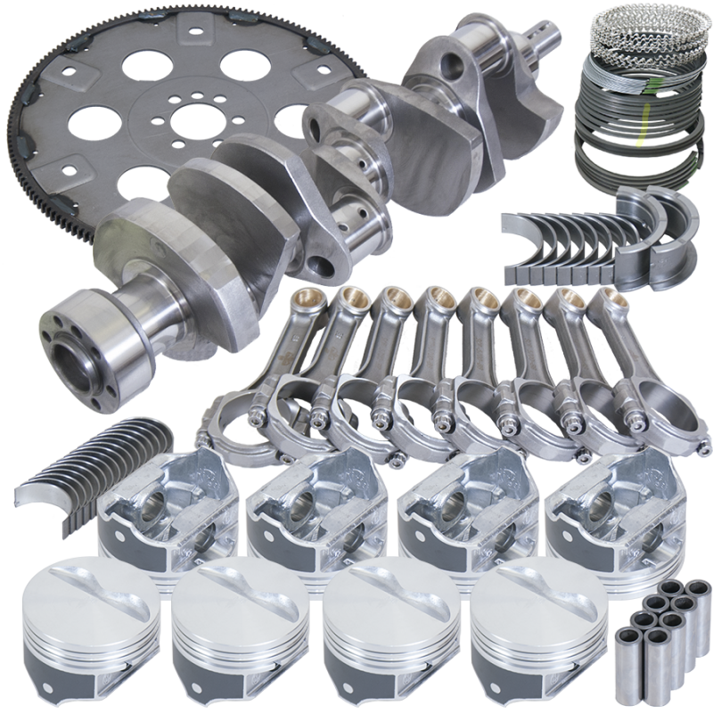 Eagle Chevy 350 1Pc 3.750in Crank 5.700in I-Beam Rods 4.000in Pistons 168 Tooth FP Balanced Assembly