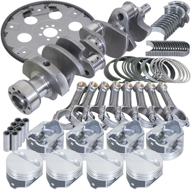 Eagle Chevy 350 1Pc 3.750in Crank 5.700in I-Beam Rods 4.000in Pistons 168 Tooth FP Balanced Assembly