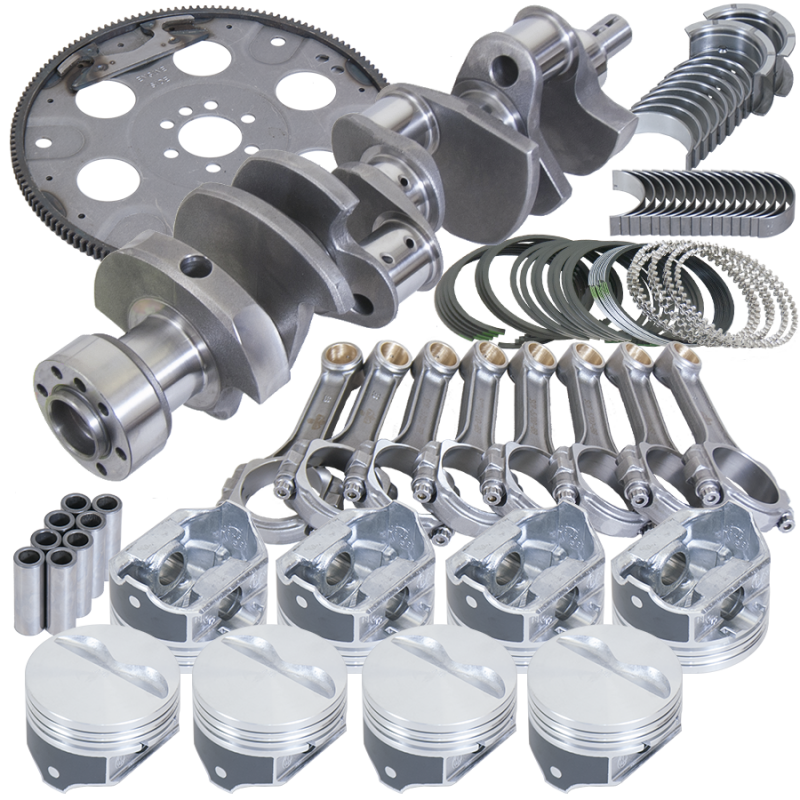 Eagle Chevy 350 1Pc 3.750in Crank 5.700in I-Beam Rods 4.030in Pistons 153 Tooth FP Balanced Assembly