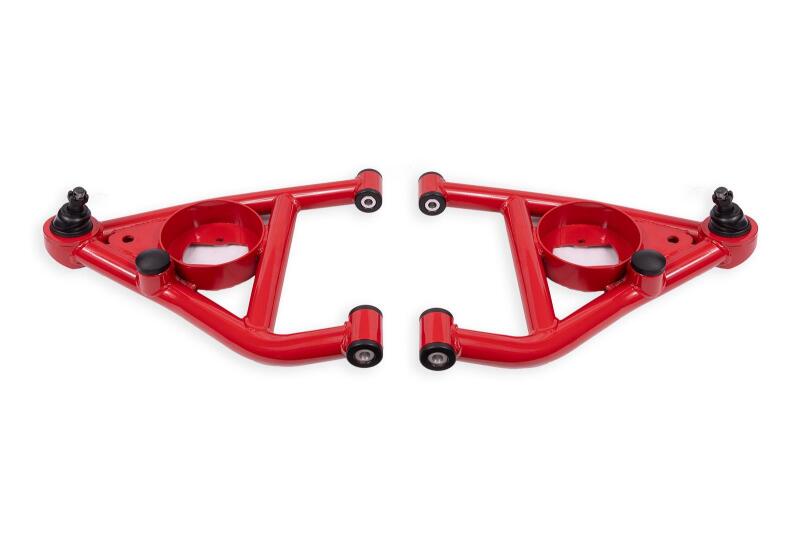BMR 68-74 Chevrolet Nova w/ Bump Stops Lower A-Arms w/ STD. Ball Joint (Delrin) - Red