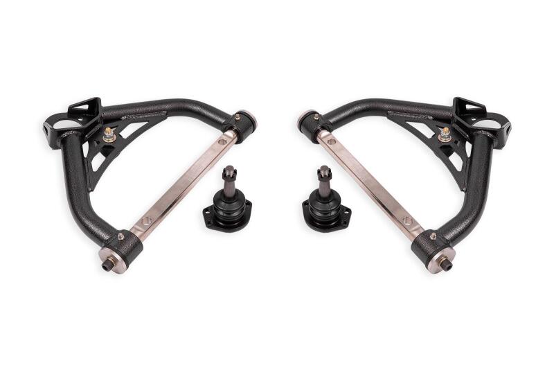 BMR 70-81 Chevrolet Camaro Non-Adj. Upper A-Arms w/ 0.5in Tall Ball Joint (Delrin) -Black Hammertone