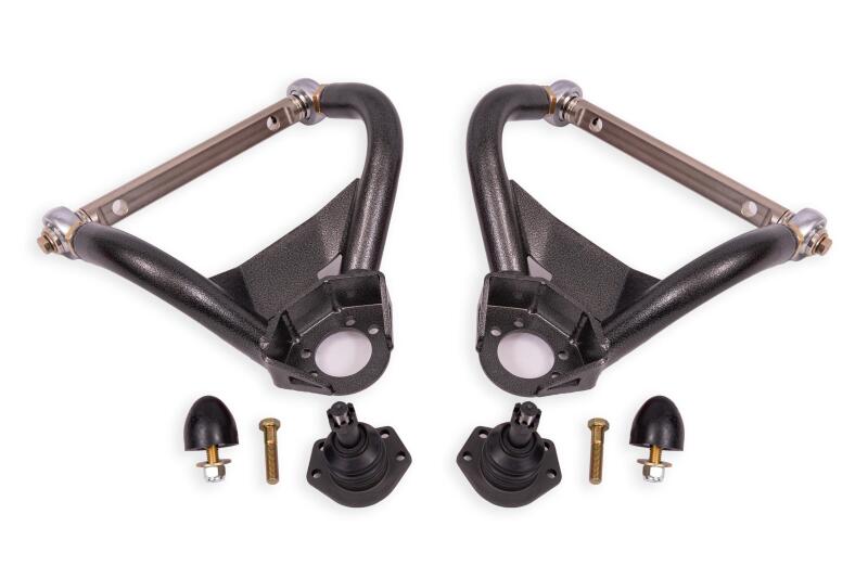 BMR 64-72 GM A-Body Adjustable Upper A-Arms Standard Ball Joint - Black Hammertone