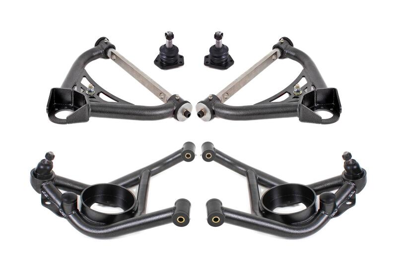 BMR 70-81 GM F-Body / 75-79 GM X-Body Non-Adjustable A-Arm Kit - Black Hammertone