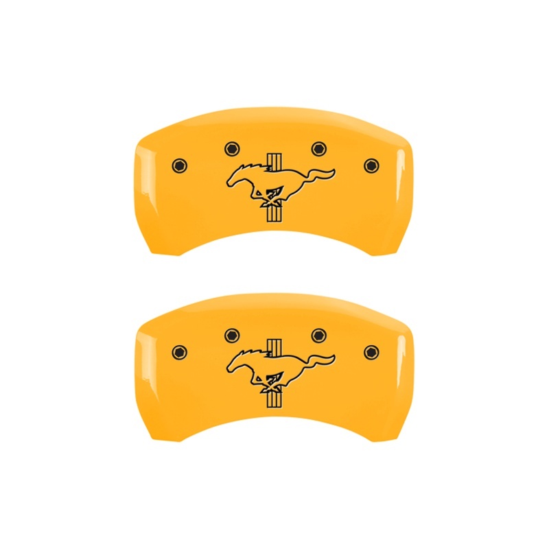 MGP Rear set 2 Caliper Covers Engraved Rear 2015/Bar & Pony Yellow finish black ch