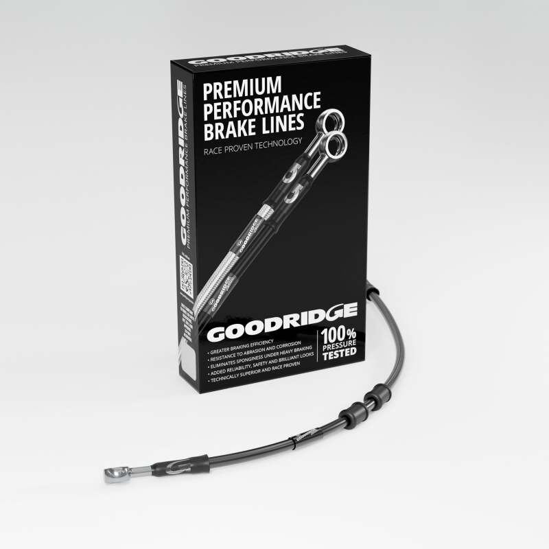 Goodridge 17-20 HD FLH CVO Multi Model +4in Clutch Line Kit - Black