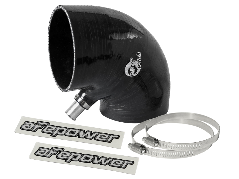 aFe Magnum FORCE Intake Coupling Kit (4 IN ID to 4-1/4 IN ID x 90 Deg.) Elbow Coupler - Black
