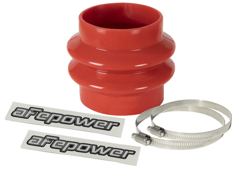 aFe Magnum FORCE Intake Coupling Kit (3-1/8 IN ID to 3 IN x 3-1/2 IN L) Straight Bellow- Red