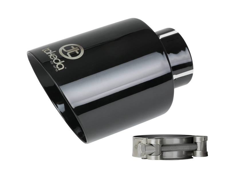 aFe Takeda Universal Exhaust Tip 2-1/2 IN Inlet x 4-1/2 IN Outlet x 7 IN L- Black