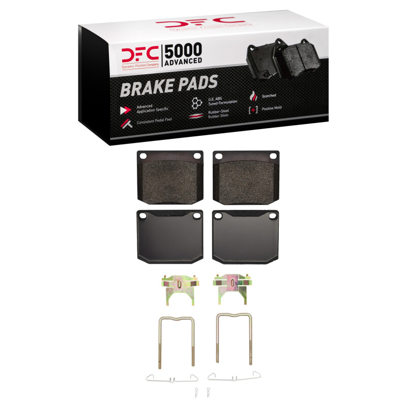 DFC 85-86 Saab 900 Front 5000 Advanced Low Metallic Brake Pads and Hardware Kit