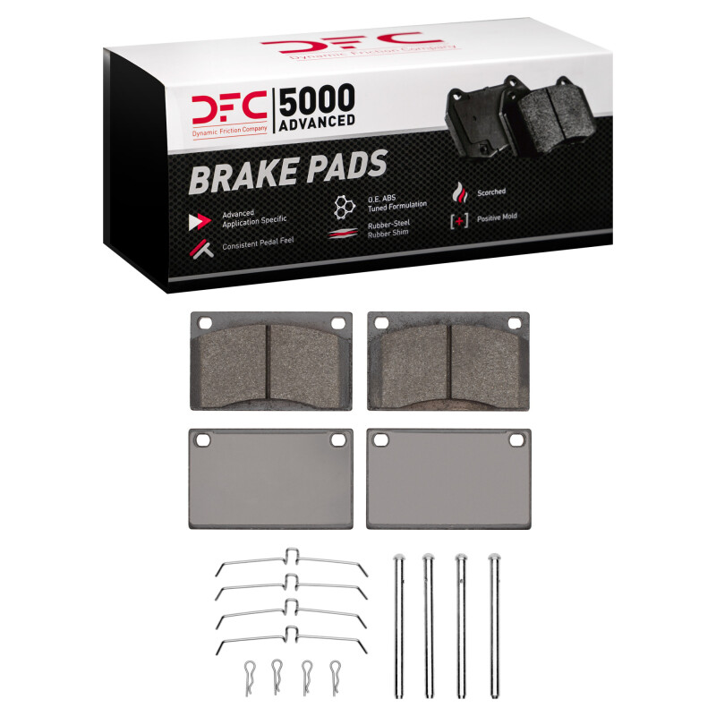 DFC 76-93 Volvo 244/245/264/262/265/DL/240/GLE Front 5000 Adv Low Metallic Brake Pads & Hardware Kit