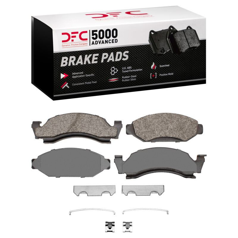 DFC 72-80 American Motors Hornet Front 5000 Advanced Semi Metallic Brake Pads and Hardware Kit