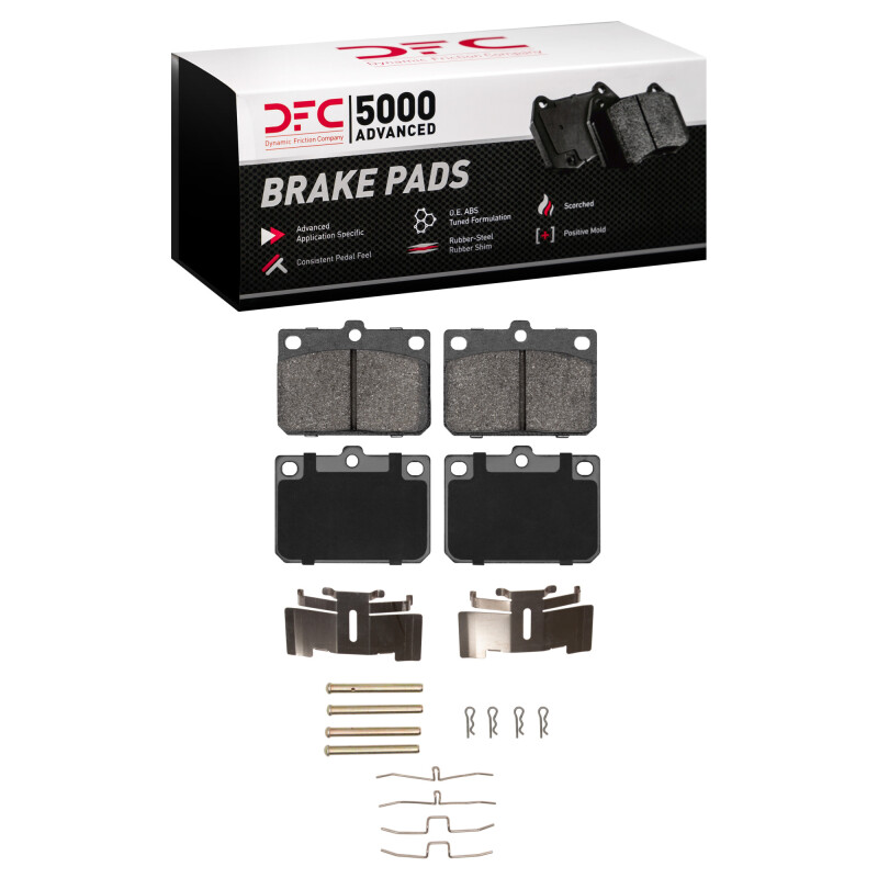 DFC 74-87 Dodge Colt Front 5000 Advanced Semi Metallic Brake Pads and Hardware Kit