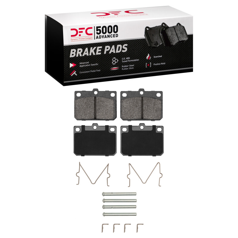 DFC 72-78 Mazda RX-3 Front 5000 Advanced Semi Metallic Brake Pads and Hardware Kit