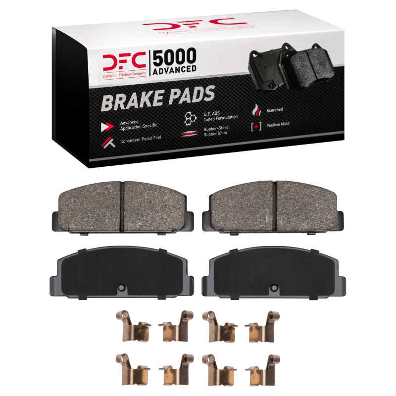 DFC 84-89 Chrysler Conquest Rear 5000 Advanced Semi Metallic Brake Pads and Hardware Kit