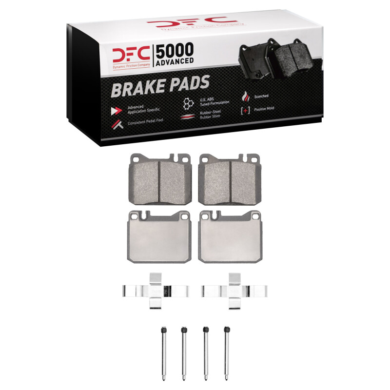 DFC 79-85 Mercedes-Benz 280CE Front 5000 Advanced Low Metallic Brake Pads and Hardware Kit