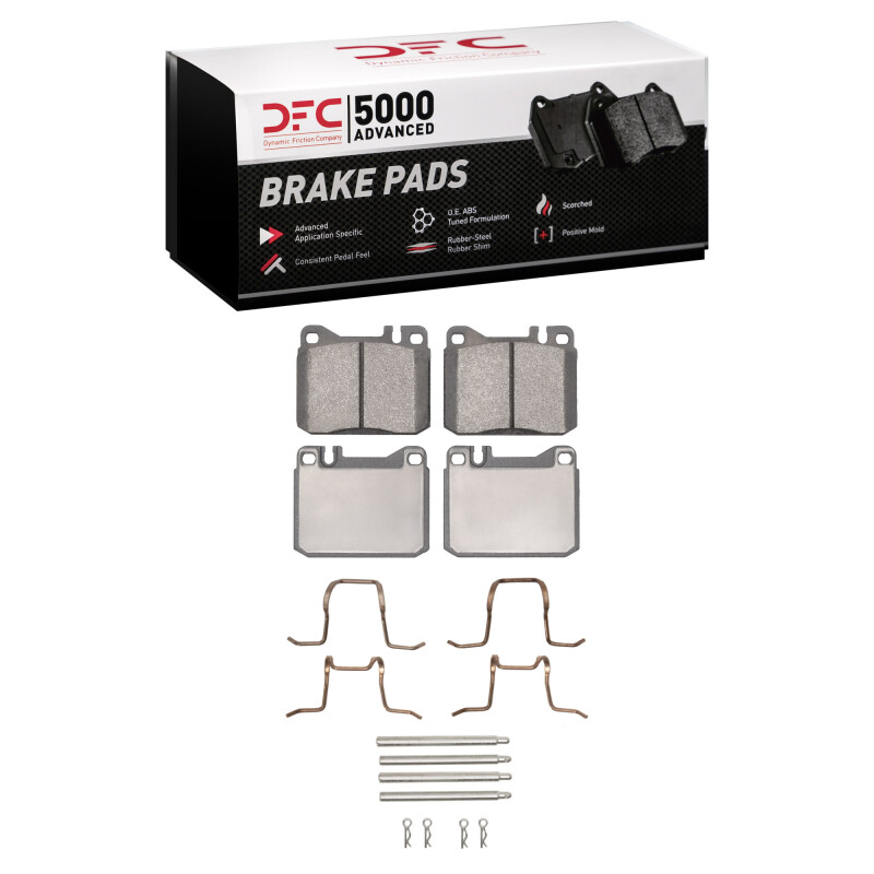 DFC 79-85 Mercedes-Benz 380SE Front 5000 Advanced Low Metallic Brake Pads and Hardware Kit