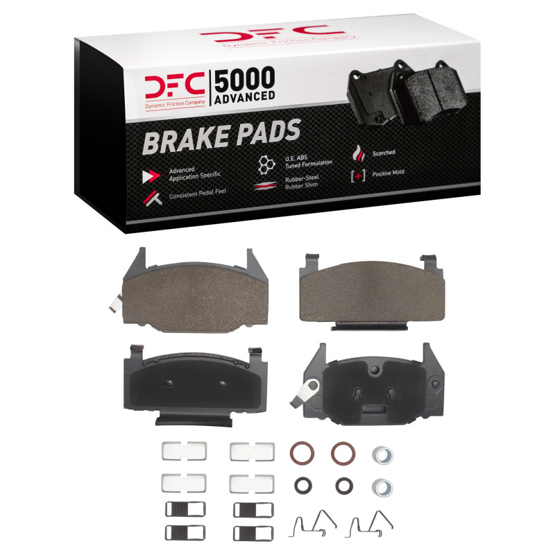 DFC 80-82 Chevrolet Chevette Front 5000 Advanced Semi Metallic Brake Pads and Hardware Kit