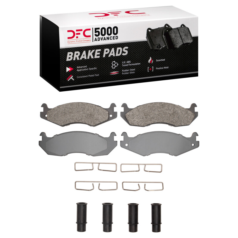 DFC 82-92 American Motors SPIRIT Front 5000 Advanced Semi Metallic Brake Pads and Hardware Kit