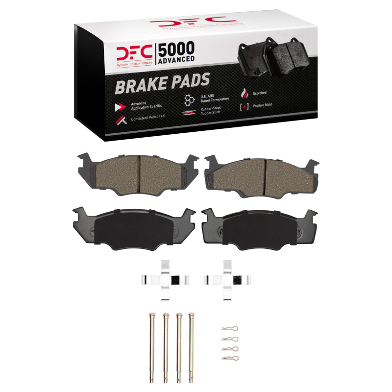 DFC 80-84 Volkswagen Rabbit (Excl Convert & Pickup) Front 5000 Adv Semi Metallic Pads & Hardware Kit