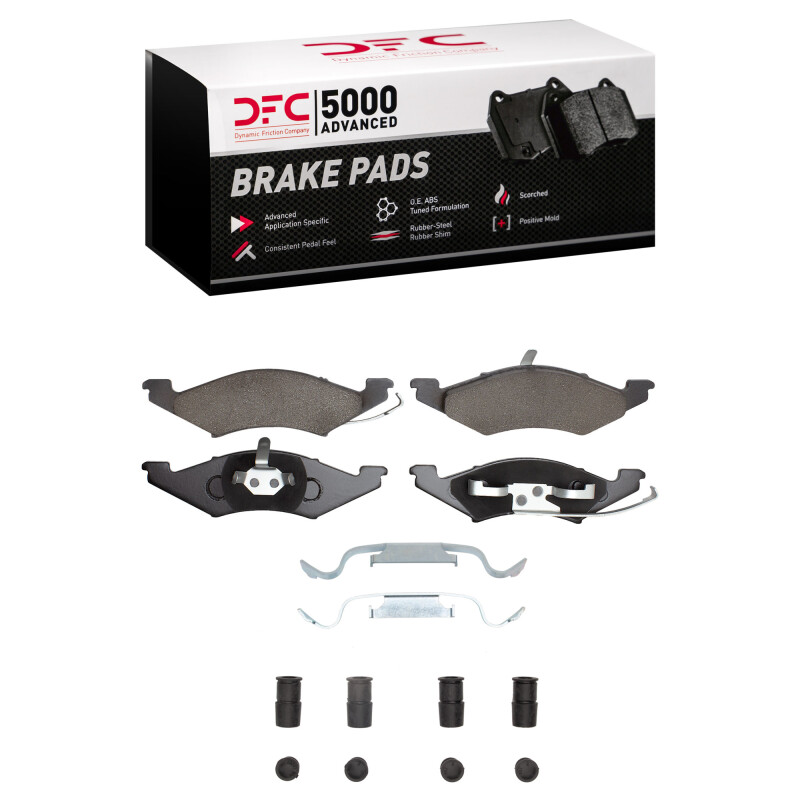 DFC 83-83 Mercury Lynx Front 5000 Advanced Semi Metallic Brake Pads and Hardware Kit