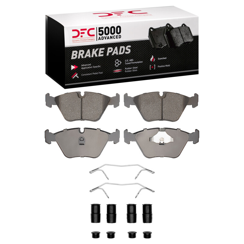 DFC 89-06 Audi 200 Front 5000 Advanced Low Metallic Brake Pads and Hardware Kit