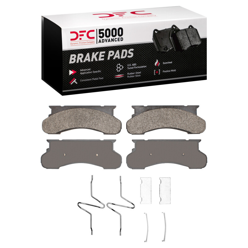 DFC 75-94 Ford F-250 4WD (Excl Super Duty) Front 5000 Adv Semi Metallic Brake Pads & Hardware Kit