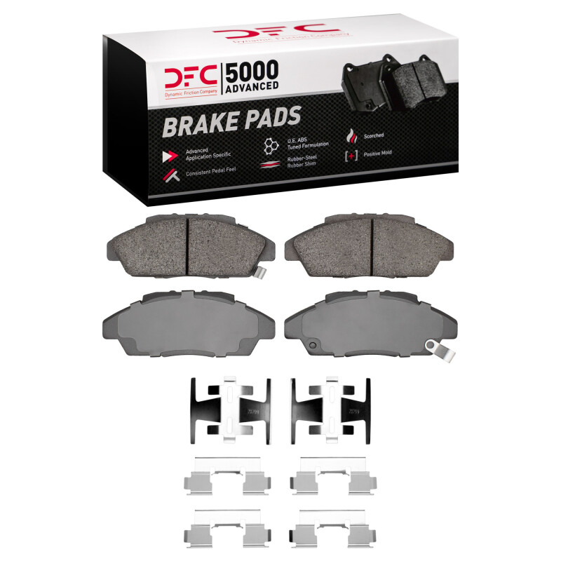 DFC 90-93 Honda Accord Coupe Front 5000 Advanced Ceramic Brake Pads and Hardware Kit