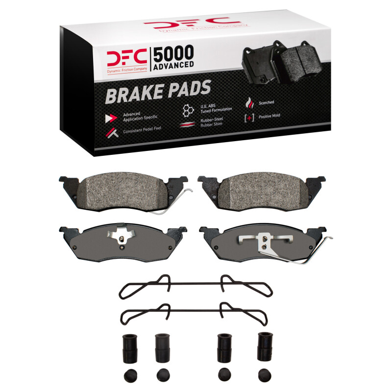 DFC 91-98 Dodge Dakota RWD Front 5000 Advanced Semi Metallic Brake Pads and Hardware Kit