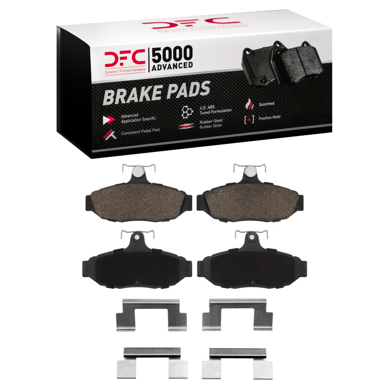 DFC 86-93 Ford Taurus (Excl SHO) Rear 5000 Advanced Semi Metallic Brake Pads and Hardware Kit