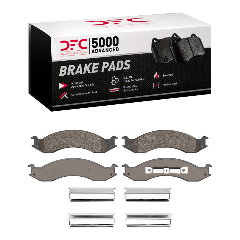 DFC 92-94 Ford E-250 Econoline Front 5000 Advanced Semi Metallic Brake Pads and Hardware Kit