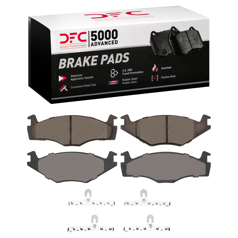 DFC 84-93 Volkswagen Golf Front 5000 Advanced Low Metallic Brake Pads and Hardware Kit
