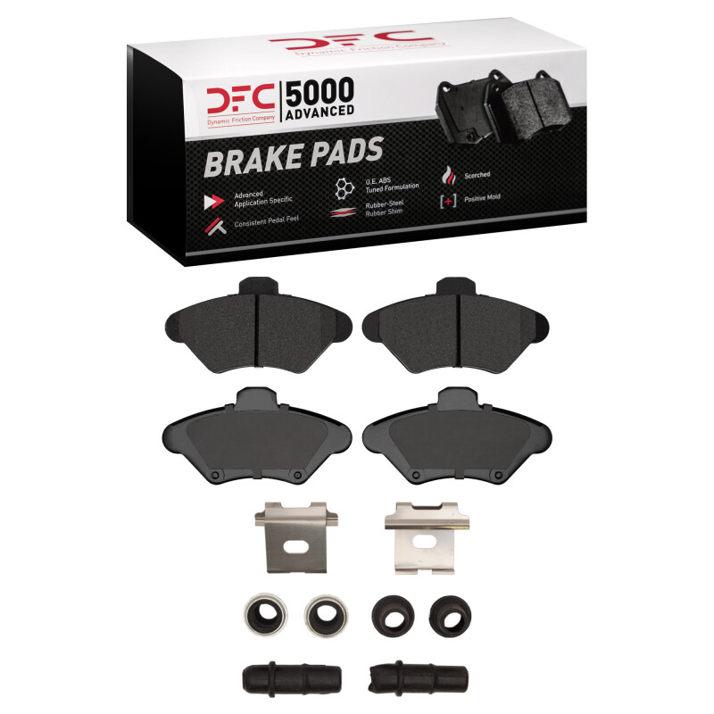 DFC 93-97 Ford Thunderbird Front 5000 Advanced Low Metallic Brake Pads and Hardware Kit