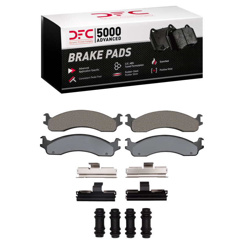 DFC 95-07 Ford E-Super Duty Front 5000 Advanced Semi Metallic Brake Pads and Hardware Kit