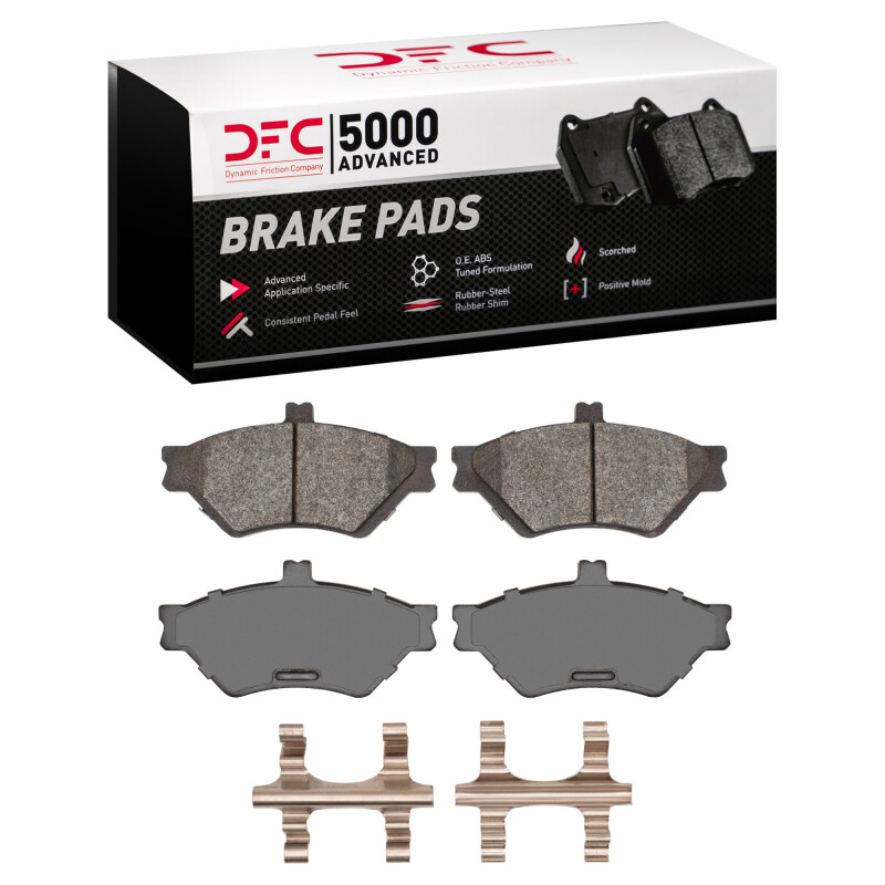 DFC 95-97 Ford Crown Victoria Front 5000 Advanced Semi Metallic Brake Pads and Hardware Kit