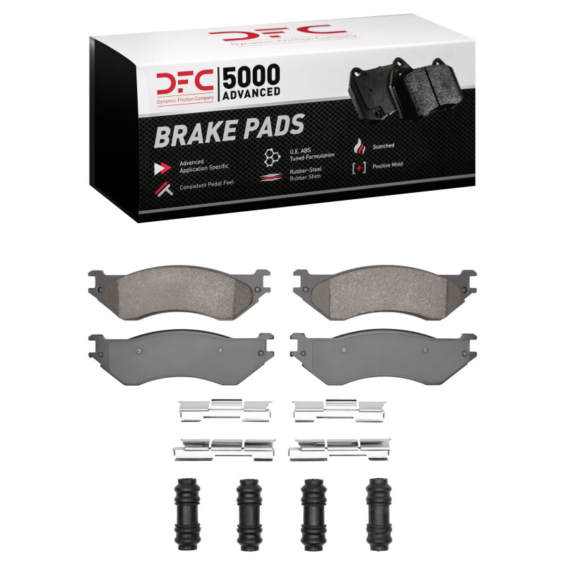 DFC 00-08 Dodge Ram 3500 Rear 5000 Advanced Semi Metallic Brake Pads and Hardware Kit