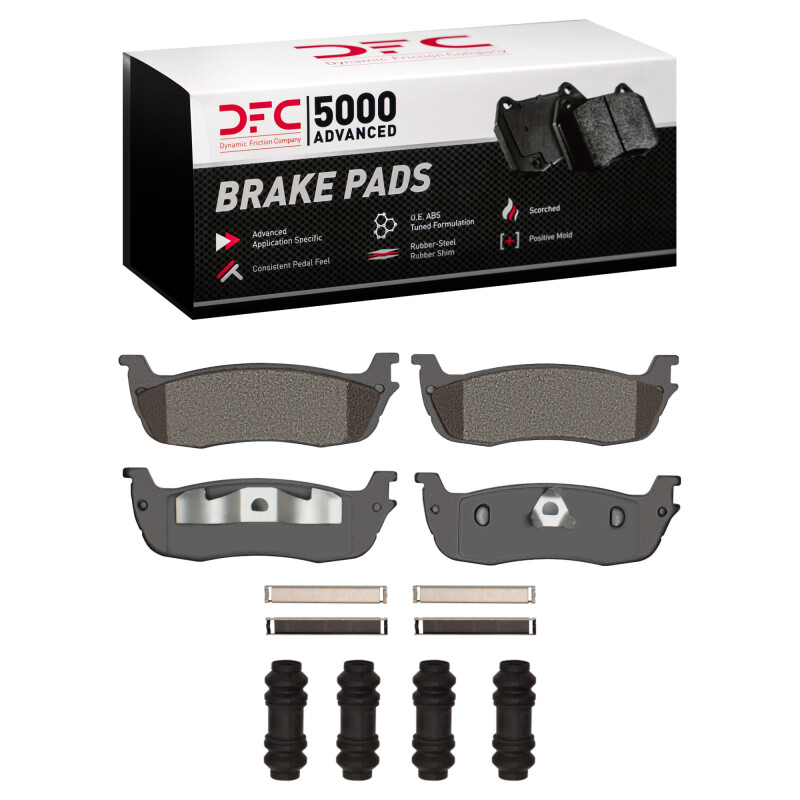 DFC 97-11 Ford F-150 4WD Rear 5000 Advanced Semi Metallic Brake Pads and Hardware Kit