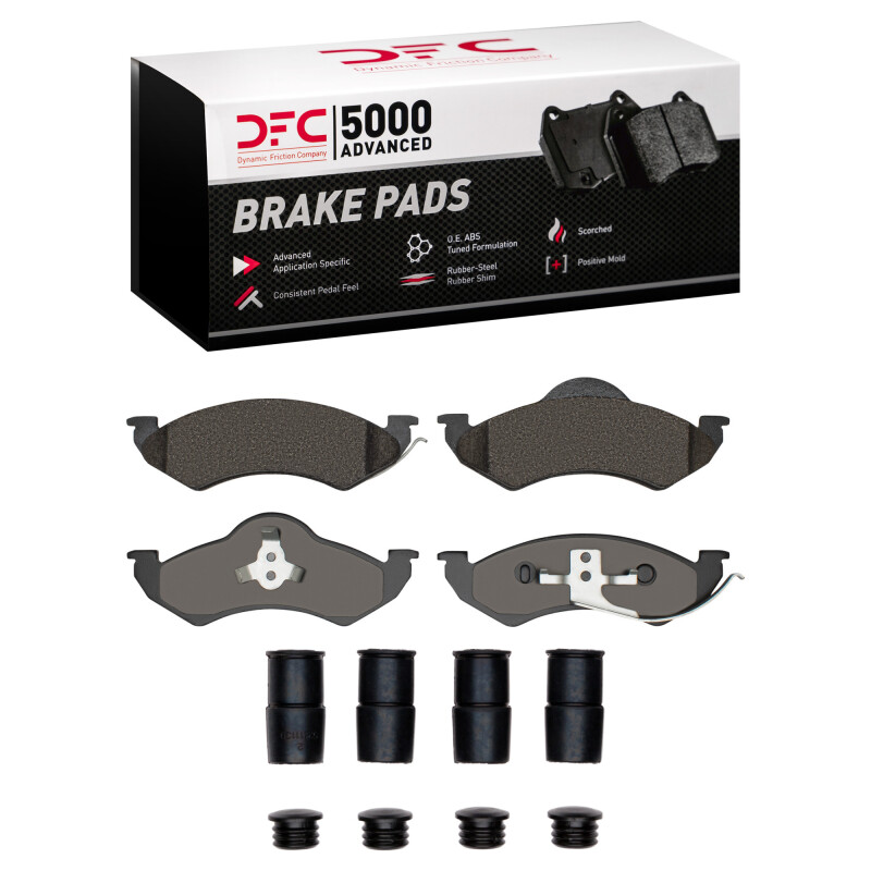 DFC 98-99 Dodge Dakota 4WD Front 5000 Advanced Semi Metallic Brake Pads and Hardware Kit