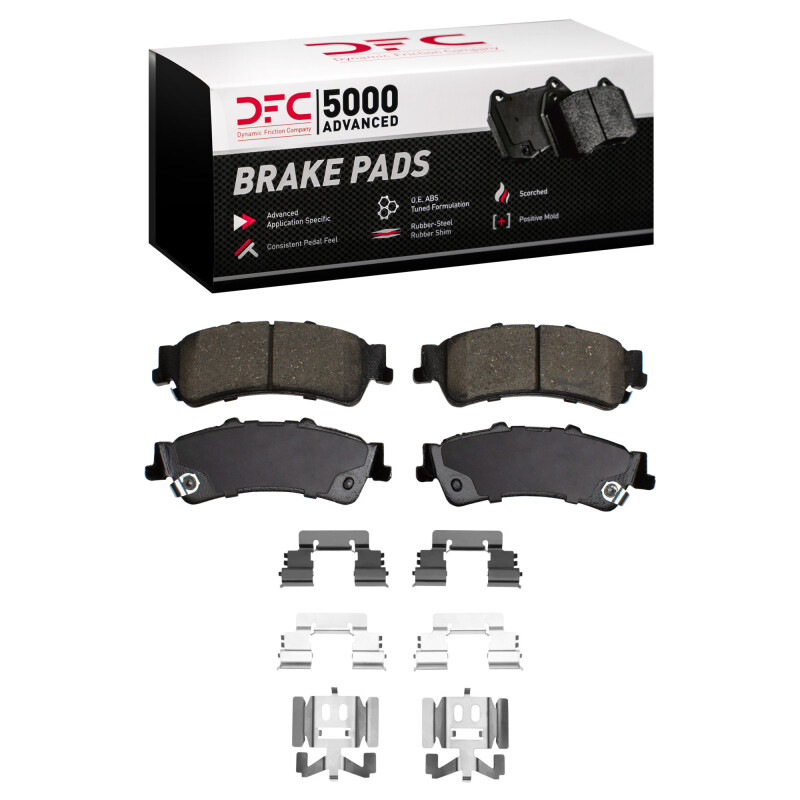 DFC 99-11 Cadillac DeVille Rear 5000 Advanced Ceramic Brake Pads and Hardware Kit