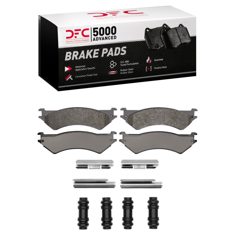 DFC 99-07 Ford E-350 Econoline Rear 5000 Advanced Semi Metallic Brake Pads and Hardware Kit