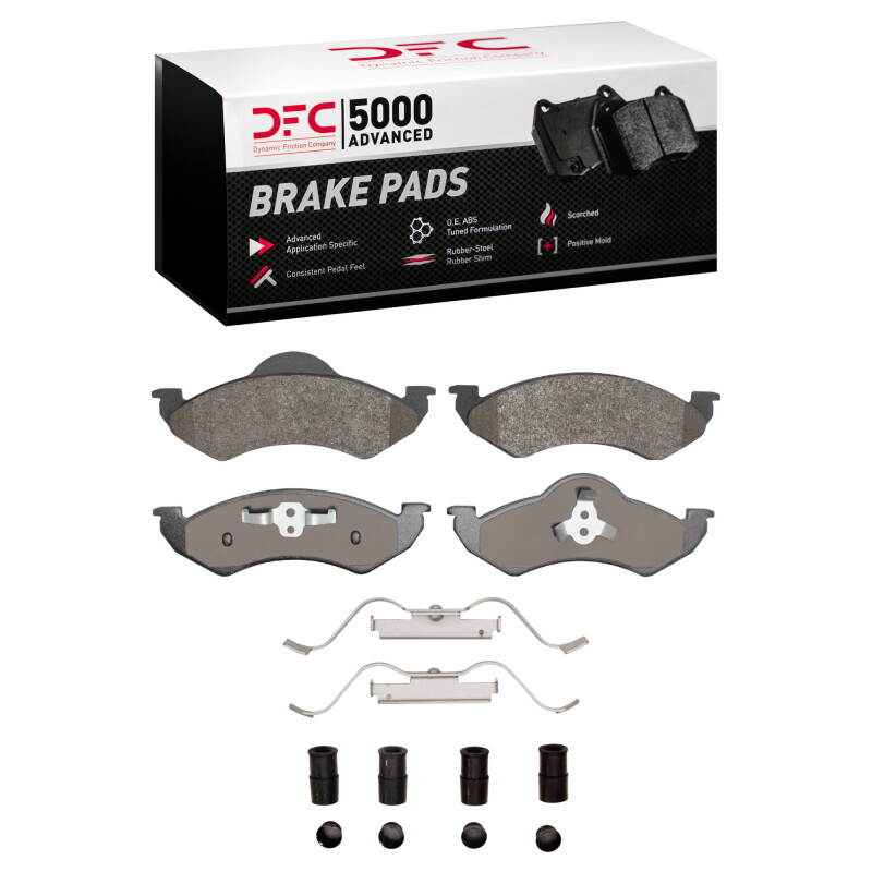 DFC 00-02 Dodge Dakota RWD Front 5000 Advanced Semi Metallic Brake Pads and Hardware Kit