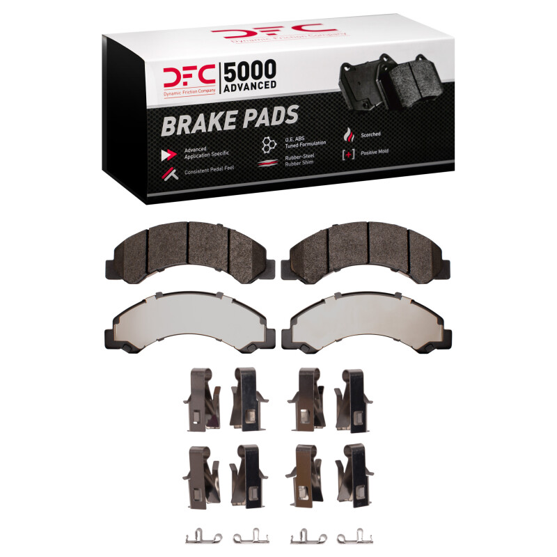 DFC 98-24 Chevrolet W3500 Diesel Engine Front/Rear 5000 Adv Semi Metallic Brake Pads & Hardware Kit