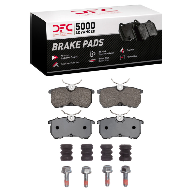 DFC 01-19 Ford Fiesta (USA/Canada) Rear 5000 Advanced Low Metallic Brake Pads and Hardware Kit