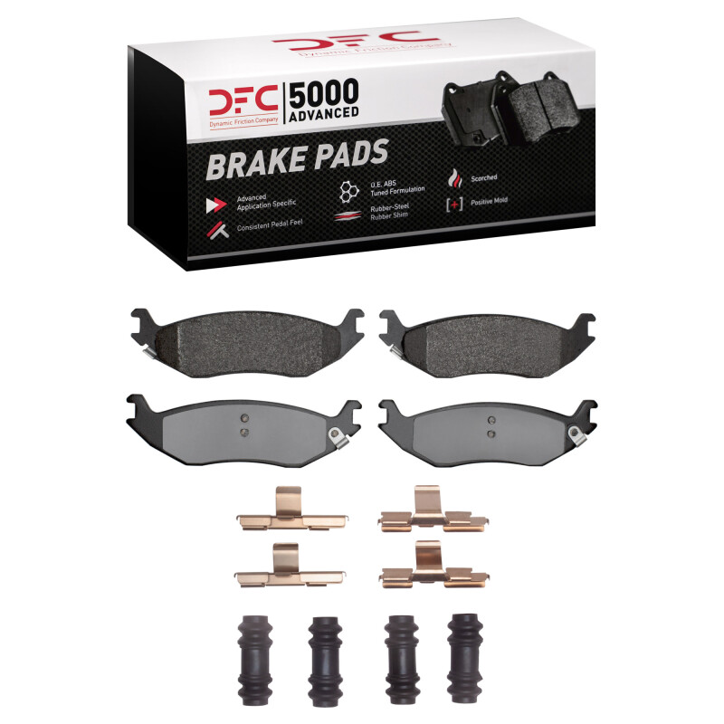 DFC 02-24 Chrysler Aspen Rear 5000 Advanced Semi Metallic Brake Pads and Hardware Kit