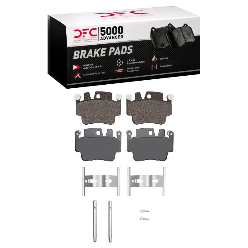 DFC 98-05 Porsche Boxster Rear/Front 5000 Advanced Low Metallic Brake Pads and Hardware Kit