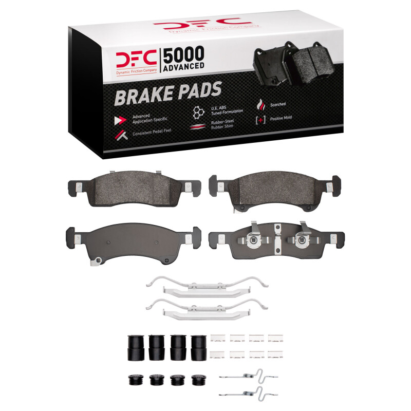 DFC 02-06 Ford Expedition Front 5000 Advanced Semi Metallic Brake Pads and Hardware Kit