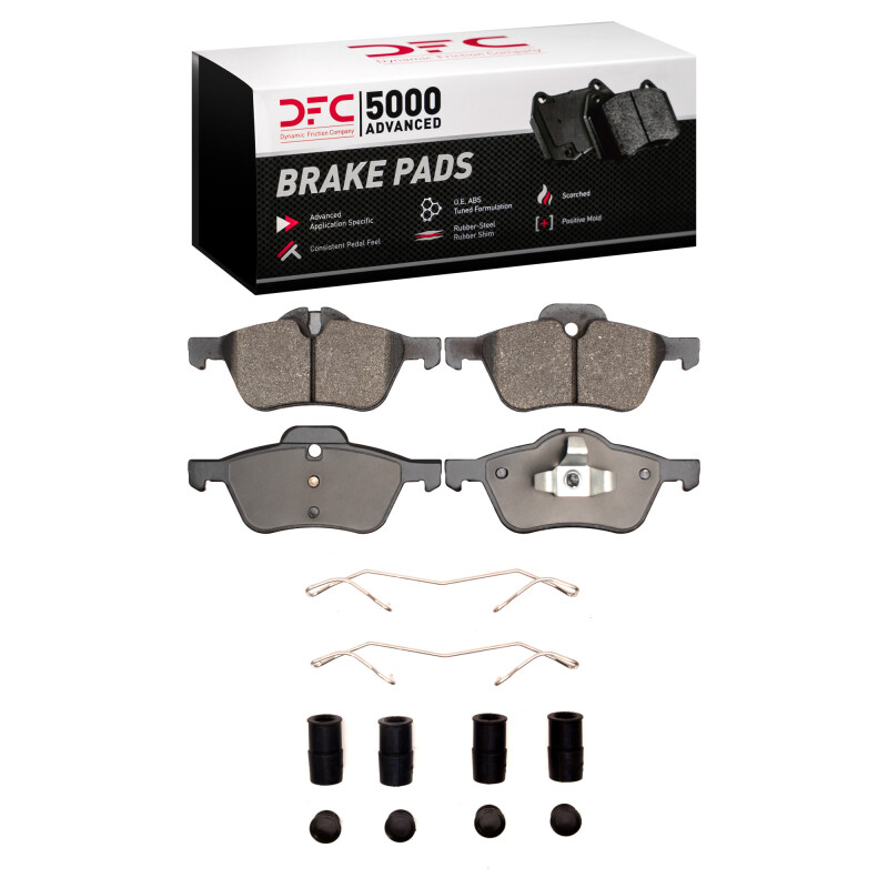 DFC 02-08 Mini Cooper (Excl Clubman) Front 5000 Advanced Low Metallic Brake Pads and Hardware Kit