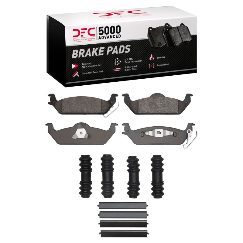 DFC 03-04 Dodge Dakota 4WD Rear 5000 Advanced Semi Metallic Brake Pads and Hardware Kit