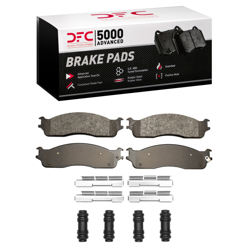 DFC 03-08 Dodge Ram 4000 (Mexico) Front 5000 Advanced Semi Metallic Brake Pads and Hardware Kit