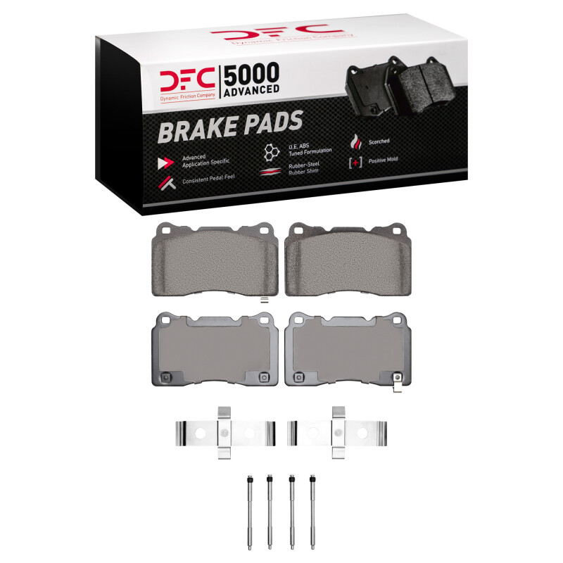 DFC 03-15 Mitsubishi Lancer Front 5000 Advanced Low Metallic Brake Pads and Hardware Kit